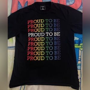 Black converse rainbow “Proud to Be” shirt